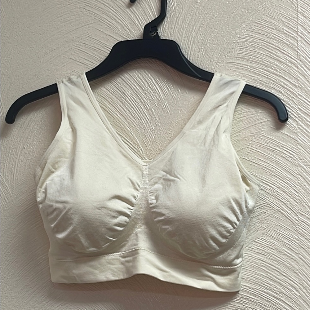 Cream Shapewear Everyday Throw On Wireless Bralette Seamless Support - Picture 2 of 10